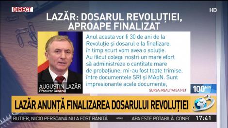 Lazăr anunţă finalizarea dosarului Revoluţiei
