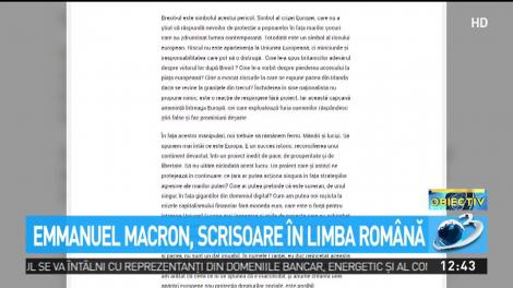 Emmanuel Macron, scrisoare în limba română