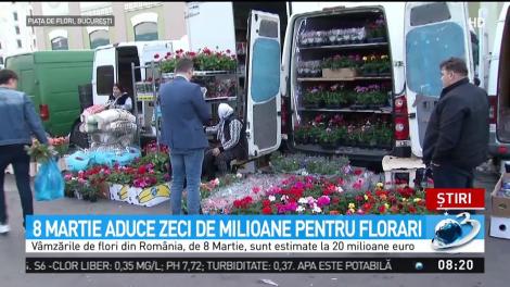 8 Martie aduce zeci de milioane pentru florari