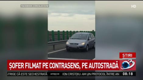 Un șofer inconștient a fost filmat &icirc;n timp ce circula pe contrasens pe autostrada Nădlac