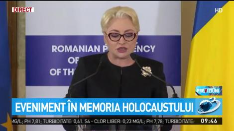 Premierul Dăncilă, prezentă la un eveniment dedicat Holocaustului: „Proiectul își propune obiectivul ambițios de a contribui la promovarea educației”