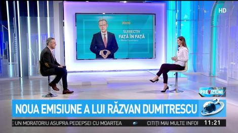 O nouă emisiune la Antena 3.&bdquo;Subiectiv, față &icirc;n față&rdquo;, vineri de la ora 20.00 cu Răzvan Dumitrescu