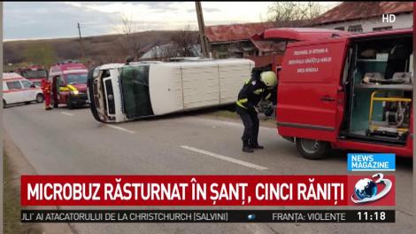 Un microbuz cu pasageri s-a răsturnat! Accident teribil în Olt - Video