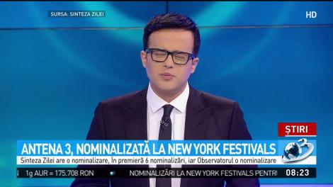 Antena 3, nominalizată la New York Festivals