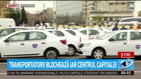 Transportatorii blochează iar centrul Capitalei