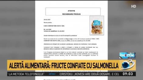 Nouă alertă alimentară! Un lot &icirc;ntreg de fructe confiate, retras de la v&acirc;nzare după ce ar fi fost contaminat cu Salmonella