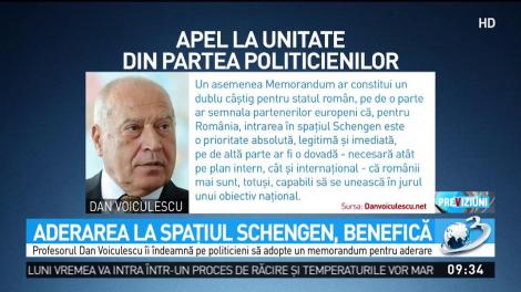 Profesorul Dan Voiculescu îi îndeamnă pe politicieni să adopte un memorandum pentru aderarea României la spațiul Schengen