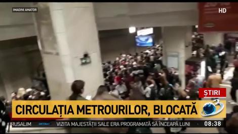 Circulația metrourilor este blocată!  Un metrou este blocat pe magistrala Berceni-Pipera
