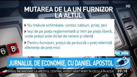 Jurnalul de economie. Mutarea de la un furnizor la altul