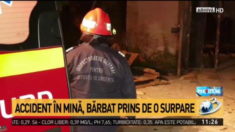 Accident &icirc;n mină! Un bărbat a fost prins de o surpare