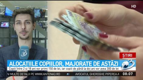 Alocaţiile copiilor, majorate de astăzi