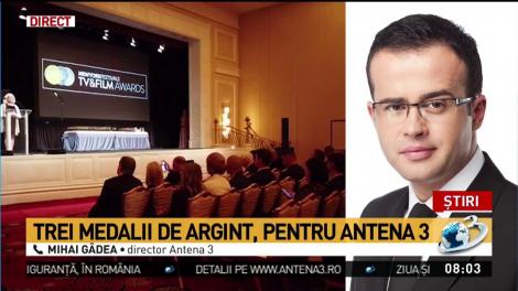 Mihai Gâdea: Faptul că Antena 3 și Observatorul obțin patru medalii de argint, două de bronz și două certificate de finaliști este o veste extraordinar de bună și o confirmare că sunt printre cei mai buni din lume