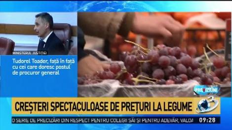 Creșteri spectaculoase de prețuri la legume și fructe