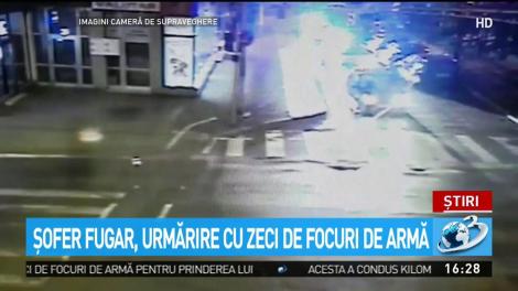 Şofer fugar, urmărire cu zeci de focuri de armă