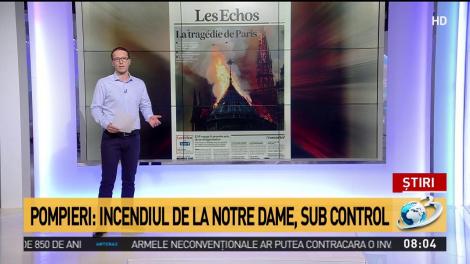 Titlurile marilor cotidiene despre incendiul de la Notre Dame