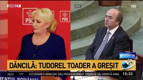 Viorica Dăncilă: &bdquo;S-a acceptat demiterea lui Tudorel Toader. Ar trebui să-și dea demisia&rdquo;