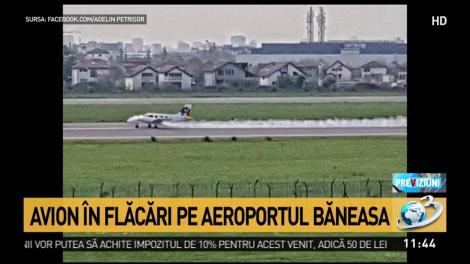 Ultimă oră: Avion în flăcări pe Aeroportul Băneasa! Unul dintre motoare ar fi luat foc la scurt timp după decolare