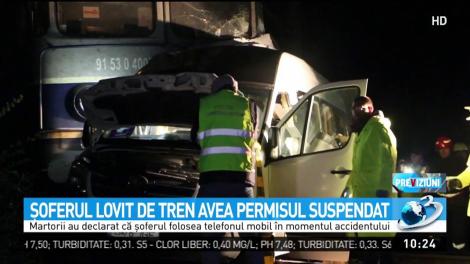 Şoferul lovit de tren avea permisul suspendat