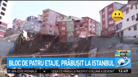 Bloc de patru etaje, prăbușit la Istanbul. Imagini șocante