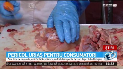 Alertă medicală în România! Au fost descoperite zece tone de carne de pui infectată cu listeria