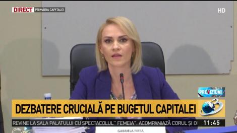 Gabriela Firea, dezbatere crucială pe bugetul Capitalei