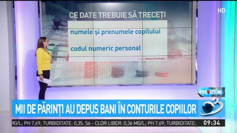 Mii de părinţi au depus bani în conturile copiilor