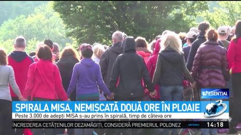 Spirala MISA, nemişcată două ore &icirc;n ploaie