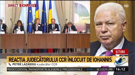 Reacția judecătorului CCR &icirc;nlocuit de Klaus Iohannis