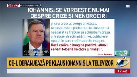 Ce &icirc;l deranjează pe Klaus Iohannis la televizor
