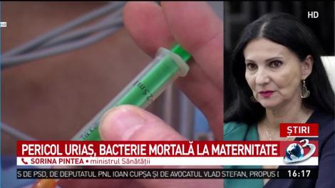 Sorina Pintea, despre prezenţa stafilococului auriu la Maternitatea Giuleşti