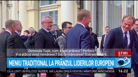 Meniu tradiţonal la pr&acirc;nzul liderilor europeni