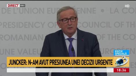 Jean-Claude Juncker, discurs la Summit: Acest Consiliu European ne-a arătat că putem fi uniţi, ci &icirc;n mod real. Vrem ca toata lumea să se &icirc;ndragostească de Sibiu