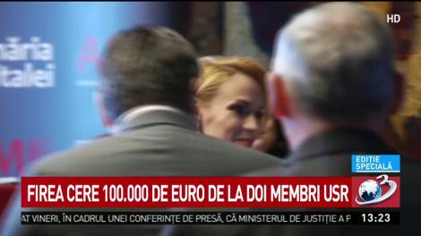 Gabriela Firea dă în judecată doi membri USR și le cere daune de 100.000 de euro. „Aduc acuzaţii total nefondate faţă de acţiuni municipale, fără nicio probă care să le susţină”