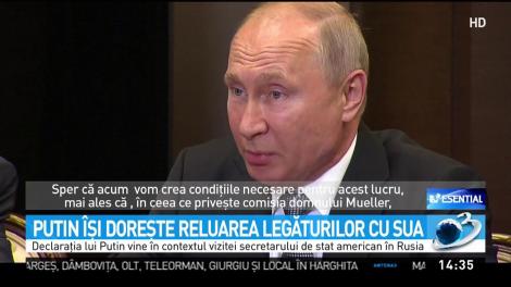 Vladimir Putin își dorește reluarea legăturilor cu SUA