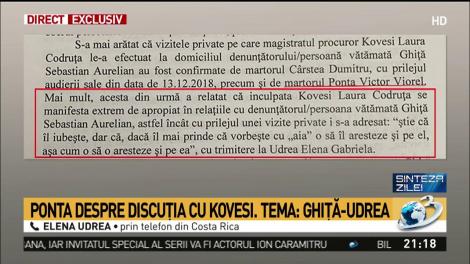 Elena Udrea, declarații &icirc;n direct din Costa Rica despre Kovesi: &bdquo;Nu poți să stai la m&acirc;na unei femei plină de gelozii, care e &icirc;n stare să te trimită &icirc;n pușcărie pentru că &icirc;l iubea ea pe Ghiță&rdquo;