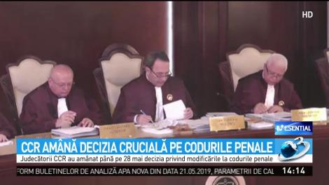 Judecătorii CCR au amânat până pe 28 mai decizia privind modificările la codurile penale
