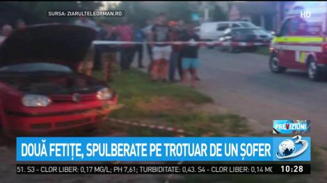 Două fetițe spulberate pe trotuar de un șofer