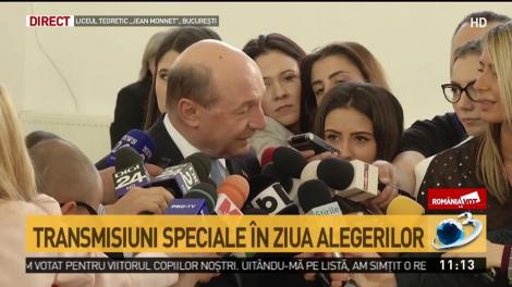 Traian Băsescu a votat la Liceul Jean Monnet din Capitală