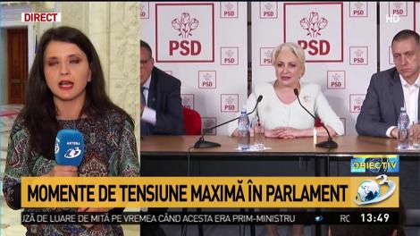 Dăncilă şi Tăriceanu, faţă în faţă. Momente de tensiune maximă în Parlament