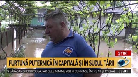 Furtună &icirc;n Capitală! Cantitatea de apă adusă de ploaie a ajuns şi la 25 de litri pe metru pătrat