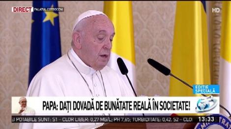Primul discurs al Papei Francisc în România. Cum i s-a adresat Suveranul Pontif Patriarhului Daniel