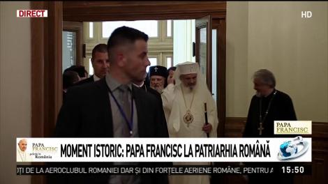 Papa Francisc a ajuns la Patriarhia Rom&acirc;nă