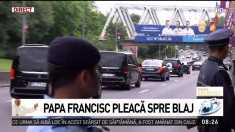 Papa Francisc pleacă spre Blaj. Suveranul Pontif și-a luat la revedere de la București