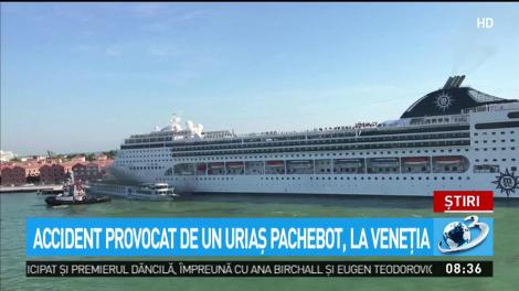 Incident la Veneția! Un vas de croazieră a lovit o navă plină de turiști