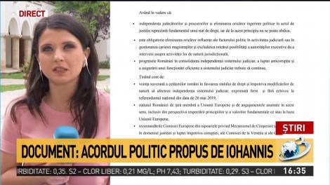 Document. Cum arată acordul politic propus de Klaus Iohannis