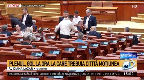 Plenul, gol la ora la care trebuia citită moţiunea