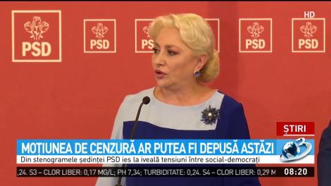 Moţiunea de cenzură ar putea fi depusă astăzi