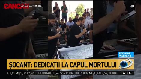 Scene incredibile la o înmormântare. Florin Salam, suprins cântând la o înmormântare