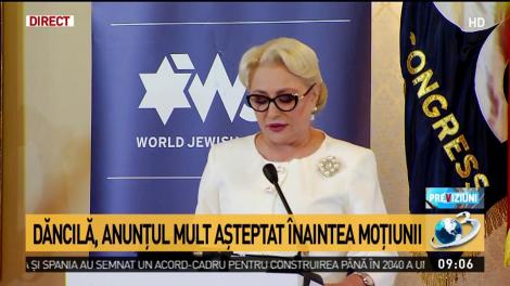 Viorica Dăncilă, declarații în Parlament înainte de moțiune