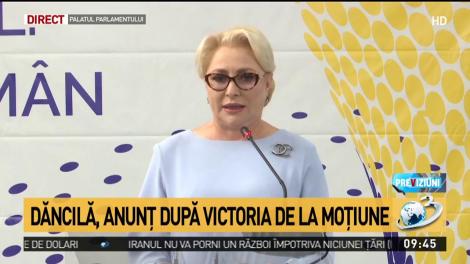 Dăncilă, anunț după victoria de la moțiune